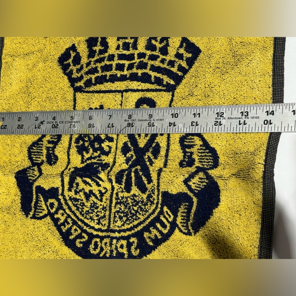 The Old Course St Andrews Scotland Golf Towel Blue & Yellow 100% Cotton Terry - Picture 3 of 6